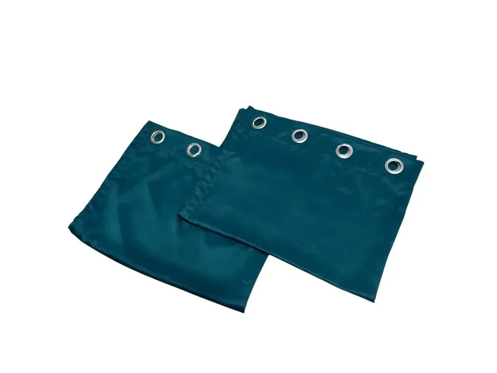 Pair of Dark Green Satin Curtains Grommets Emerald Faux Silk 2 Panels Drapes 84